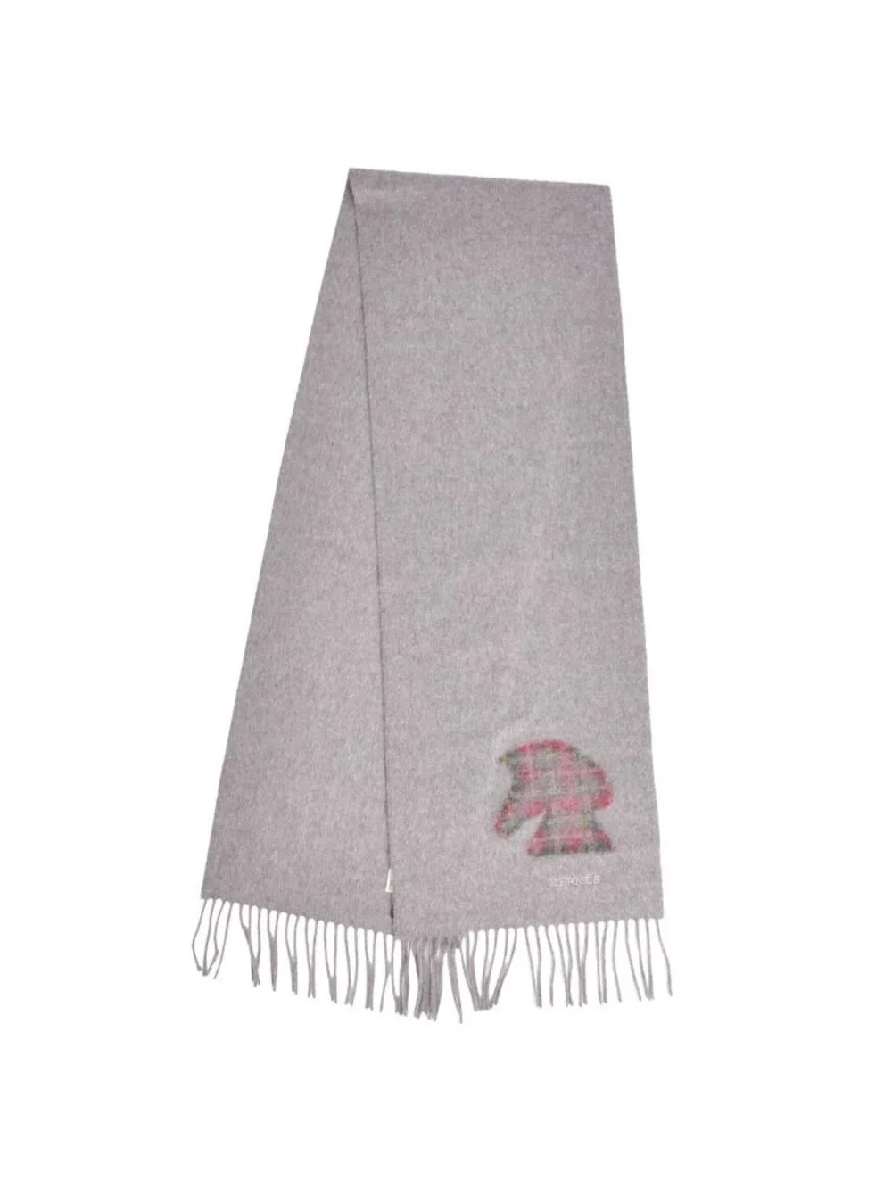 Hermes Scarf Shawl Fringe Cashmere